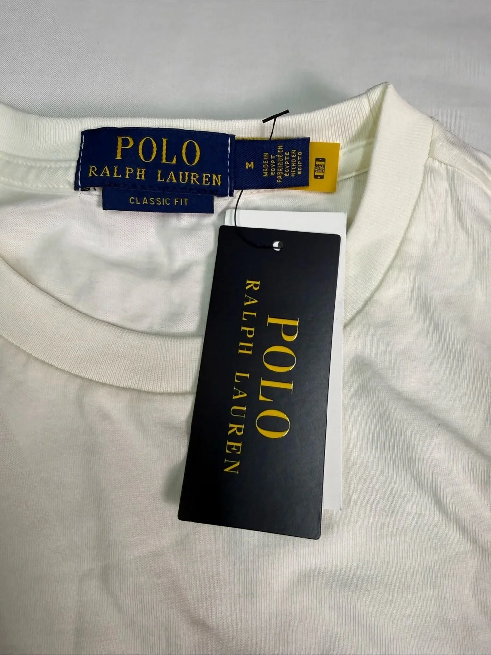 Polo Ralph Lauren Polo Bear T Shirt Cream White Size Medium 100% Cotton